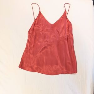 New Burnt orange silky and lace cami